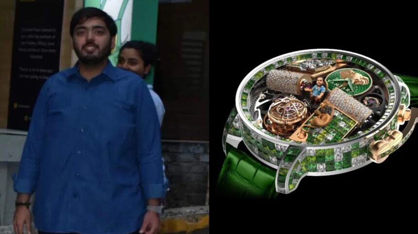 Anant Ambani Opera Vantara Green Camo watch by Jacob & Co with lion and Bengal tiger motifs