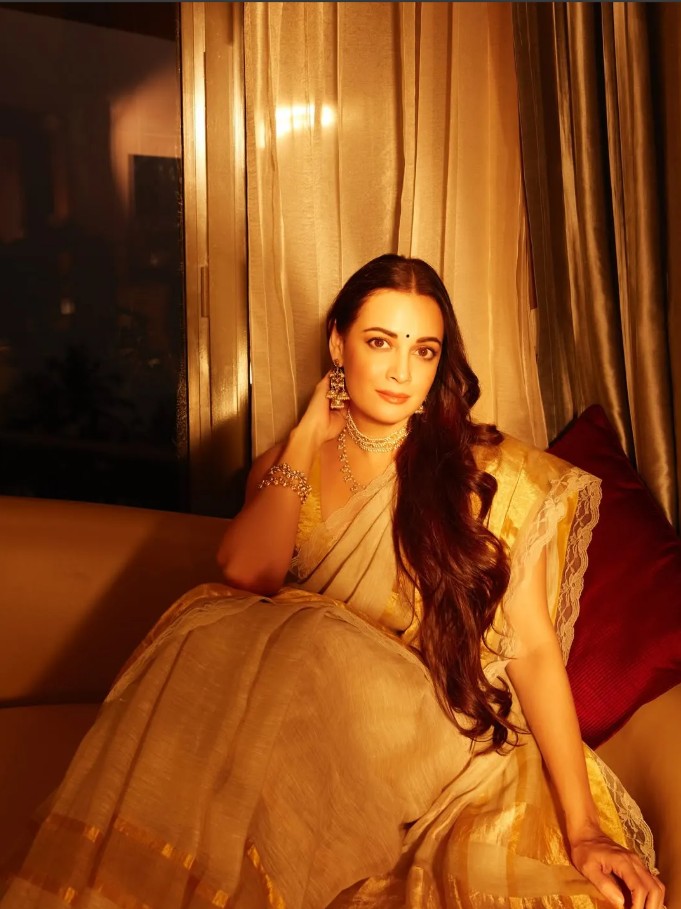 Dia Mirza sari look
