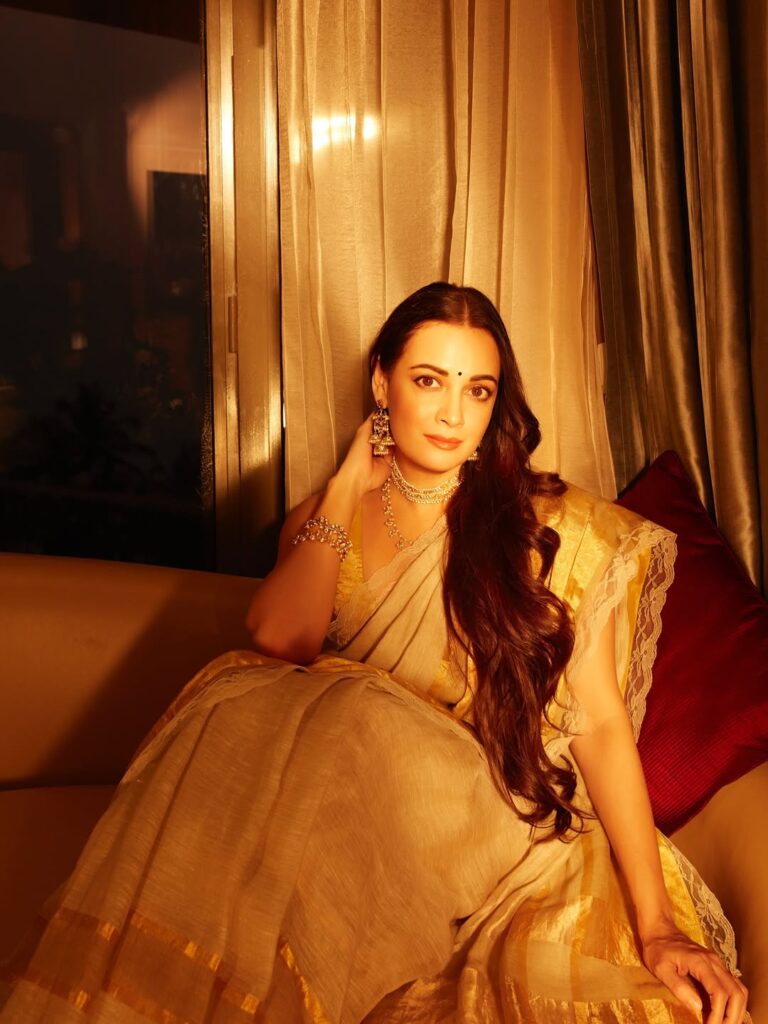 Dia Mirza sari look