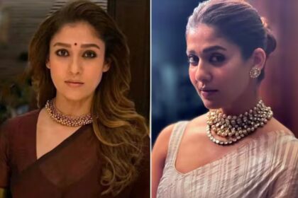 Nayanthara saree looks with traditional and modern jewellery styling